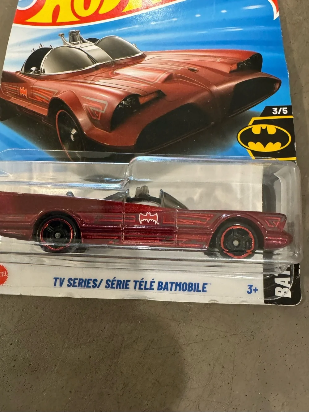 Hot Wheels Batman Red TV series Batmobile Toy Car- collect them all!